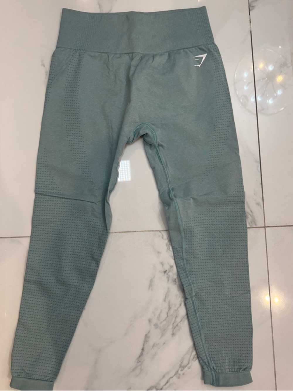 Gymshark Kids Seamless High-Waist Leggings in Dusty Teal